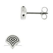 Cymbal - Clous d'oreilles pour Ginko Duo  7x7.5 mm Polykarpos Argenté vieilli x2|raw }}
