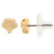 Cymbal - Clous d'oreilles pour Ginko Duo 7x7.5 mm Polykarpos Doré à l'or fin x2