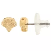 Cymbal - Clous d'oreilles pour Ginko Duo 7x7.5 mm Polykarpos Doré à l'or fin x2