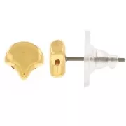 Cymbal - Clous d'oreilles pour Ginko Duo 7x7.5 mm Alopronia Doré à l'or fin x2