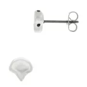 Cymbal - Clous d'oreilles pour Ginko Duo  7x7.5 mm Alopronia Argenté vieilli x2