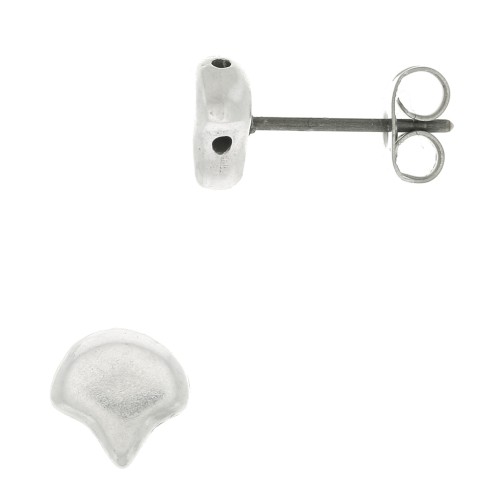 Cymbal - Clous d'oreilles pour Ginko Duo  7x7.5 mm Alopronia Argenté vieilli x2