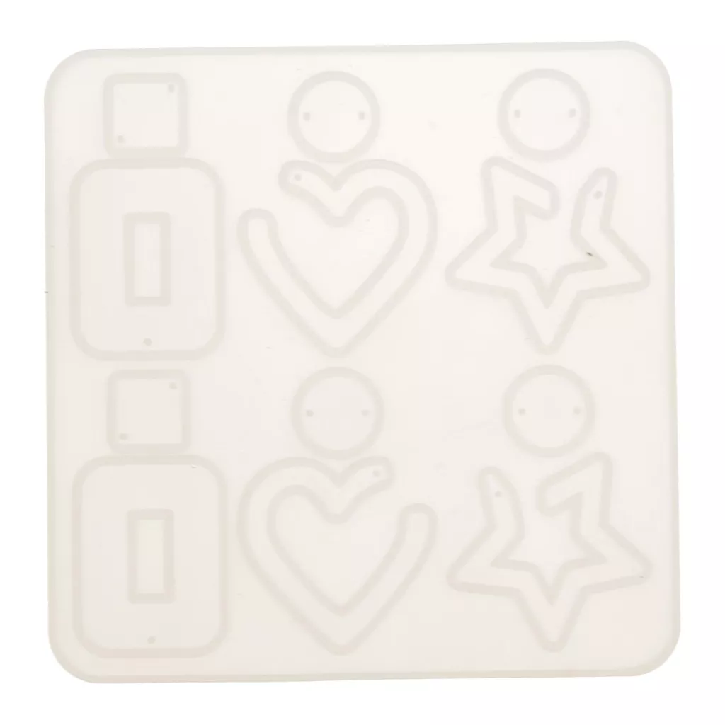 DIYBravo 2 Moules Résine Silicone Pour Boucles D'Oreilles Et Bijoux - Formes Géométriques