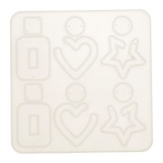 Moule silicone n°10 pour réaliser des boucles d'oreilles en résine 14x14 cm x1