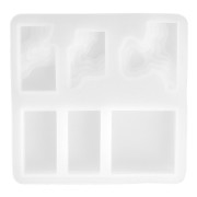 Moule silicone pour réaliser formes géométriques plates et relief en résine 8x8cm|raw }}