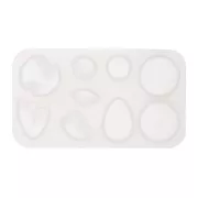 Moule silicone pour réaliser des cabochons plats et en relief en résine 10x6 cm x1