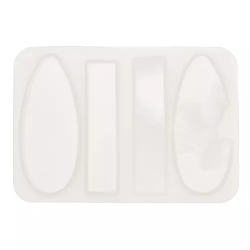 Moule silicone pour réaliser goutte et rectangle plat & relief en résine 10x7cm x1