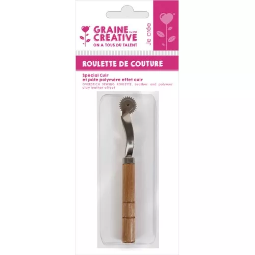 Roulette pour marquer et percer le cuir 15 cm - outil avec un manche en bois x1