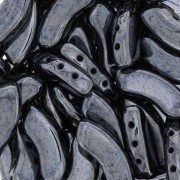 Perles en verre QuadBow Bead 6x15 mm - Jet Hematite x10|raw }}