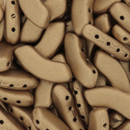 Perles en verre QuadBow Bead 6x15 mm - Gold Mat x10