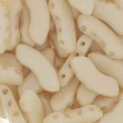 Perles en verre QuadBow Bead 6x15 mm - Opaque Beige Ceramic Look x10