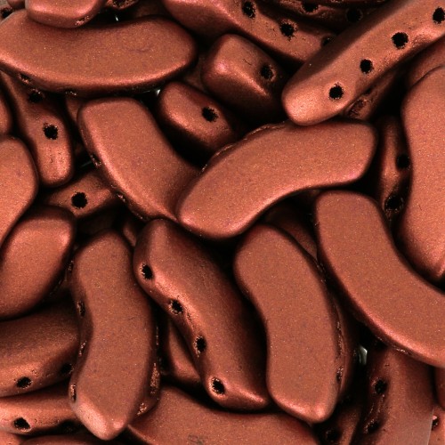 Perles en verre QuadBow Bead 6x15 mm - Red Copper Mat x10