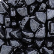 Perles en verre PieDuo Bead 6x8 mm - Jet Hematite x30