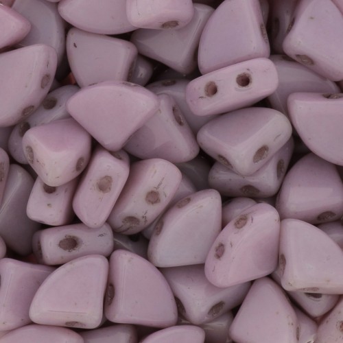 Perles en verre PieDuo Bead 6x8 mm - Opaque Light Rose Ceramic Look x30
