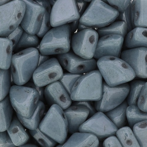 Perles en verre PieDuo Bead 6x8 mm - Opaque Blue Ceramic Look x30