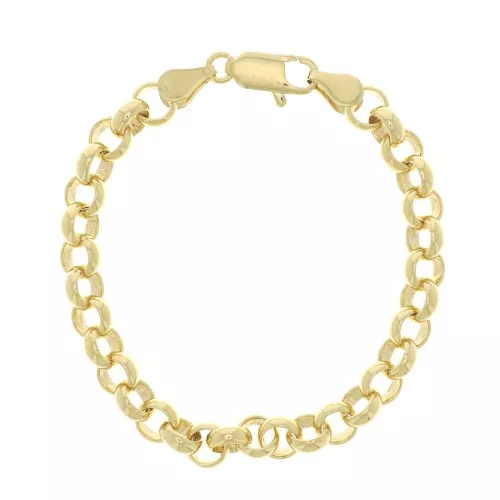 Bracelet maille Jaseron 6.9 mm - Plaqué Or 3 microns x18cm