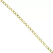 Chaîne maille Jaseron 3.7 mm - maillons fermés - Plaqué Or 3 microns x20cm