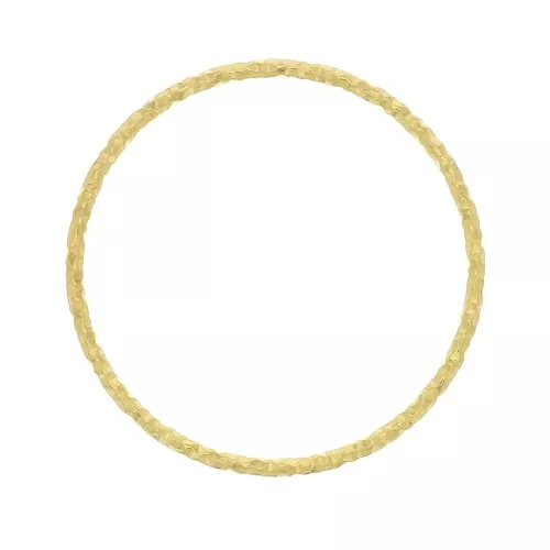 Anneau fermé rond diamanté 10 mm - Doré à l'or fin x1