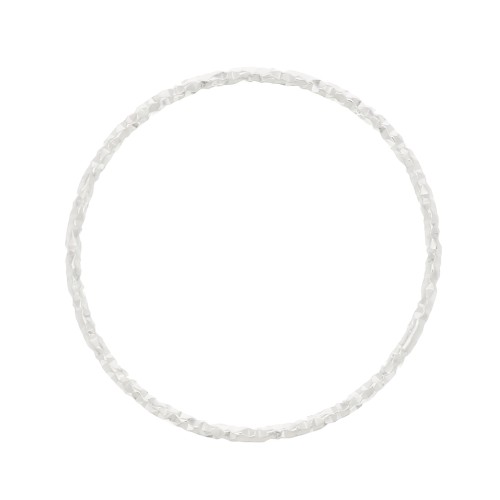Anneau fermé rond diamanté 10 mm - Argenté x1