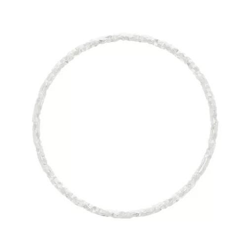 Anneau fermé rond diamanté 10 mm - Argenté x1