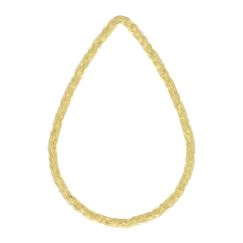 Anneau de montage et tissage goutte diamantée 21x14 mm - Doré à l'or fin x1