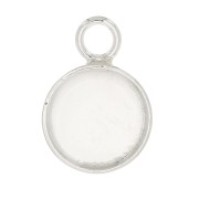 Mini serti pendentif rond pour cabochon fond plat 6 mm - Argent 925 x1