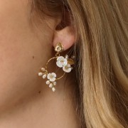 Pendentif cercle évidé diamanté 25x20.5 mm - Doré à l'or fin x1