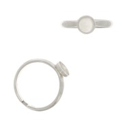Bague réglable pour cabochon fond plat 6 mm - Argent 925 x1|raw }}