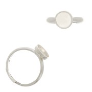 Bague réglable pour cabochon fond plat 8 mm - Argent 925 x1|raw }}