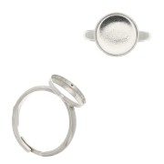 Bague réglable pour cabochon fond plat 12 mm - Argent 925 x1|raw }}