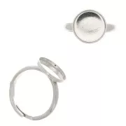 Bague réglable pour cabochon fond plat 12 mm - Argent 925 x1