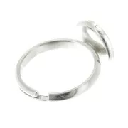 Bague réglable pour cabochon fond plat 12 mm - Argent 925 x1