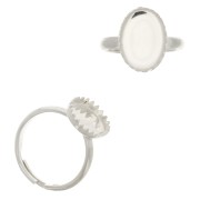 Bague réglable pour cabochon fond plat 14x10 mm - Argent 925 x1|raw }}