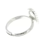Bague réglable pour cabochon fond plat 14x10 mm - Argent 925 x1