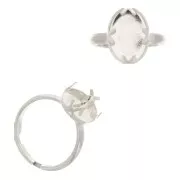 Bague réglable serti pour cabochon fond plat 14x10 mm - Argent 925 x1