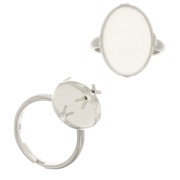 Bague réglable serti pour cabochon fond plat 18x13 mm - Argent 925 x1|raw }}
