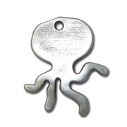Pendentif poulpe 30 mm Placage Argent fin vieilli x1|raw }}