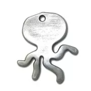 Pendentif poulpe 30 mm Placage Argent fin vieilli x1