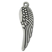 Pendentif aile 70 mm Placage Argent fin vieilli x1|raw }}