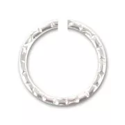 Anneau de jonction ouvert rond martelé 20 mm en Argent 925 x1