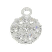 Breloque ronde 9 mm avec oxydes de Zirconium - Argent 925 x1|raw }}