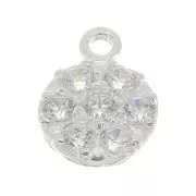 Breloque ronde 9 mm avec oxydes de Zirconium - Argent 925 x1