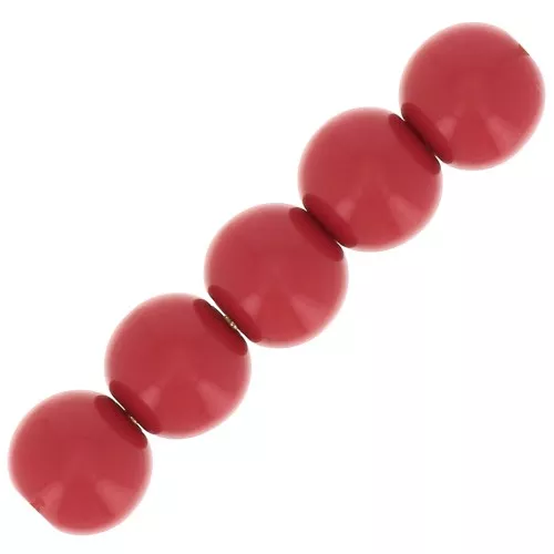 Perles en résine opaque 6 mm - Rouge clair x10