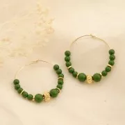 Perles en résine opaque 4 mm - Vert de gris x15