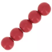 Perles en résine opaque 4 mm - Rouge clair x15