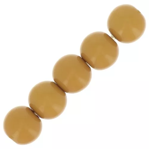 Perles en résine opaque 4 mm - Moutarde x15