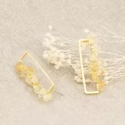 Boucles d'oreilles rectangle évidé 40x10.5 mm - Plaqué Or 3 microns x2