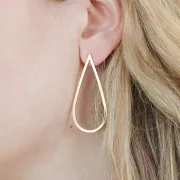 Boucles d'oreilles goutte évidée 50x22 mm - Plaqué Or 3 microns x2