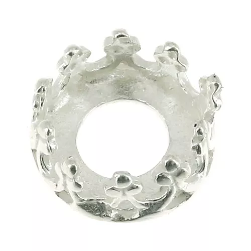 Serti rond griffe - décor couronne - pour cabochon 6 mm - Argent 925 x1