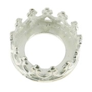 Serti rond griffe - décor couronne - pour cabochon 8 mm - Argent 925 x1|raw }}